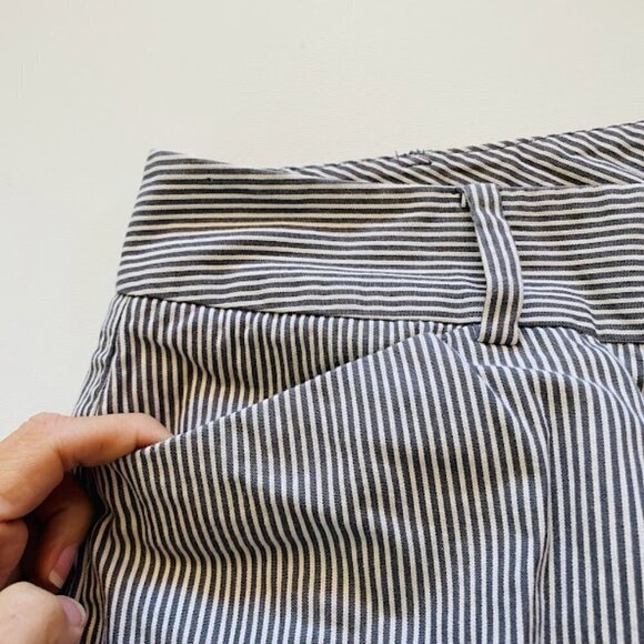 Talbots Pant Trouser Curvy Stripe Train Engineer Curvy Classic Traditional White - Picture 4 of 10